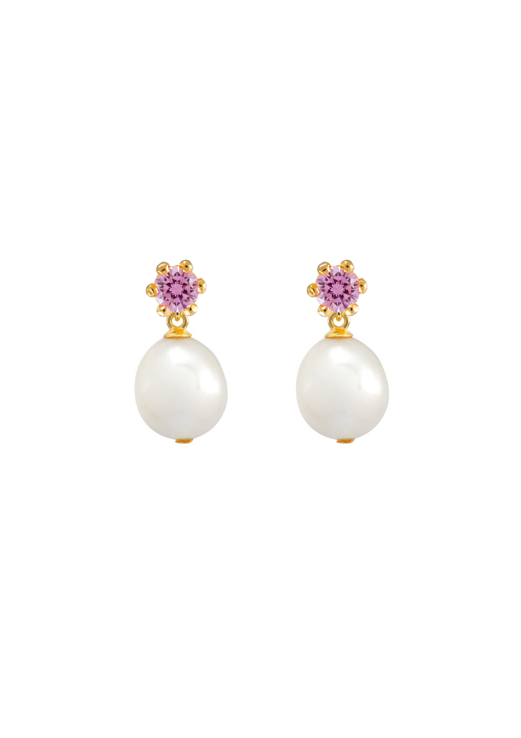 PEARLY WHITES EARRINGS GOLD