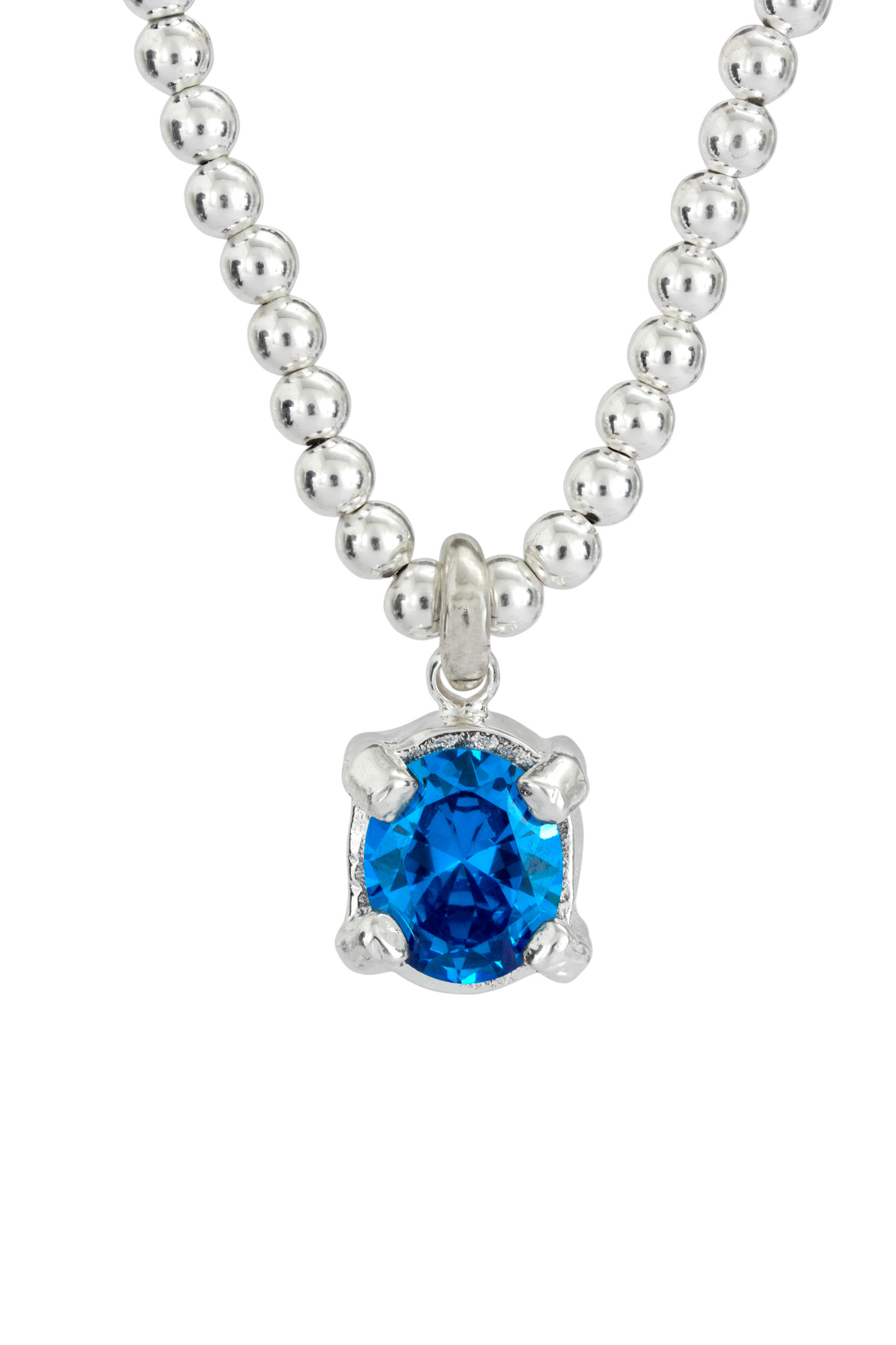 BLUE CHARMER NECKLACE SILVER