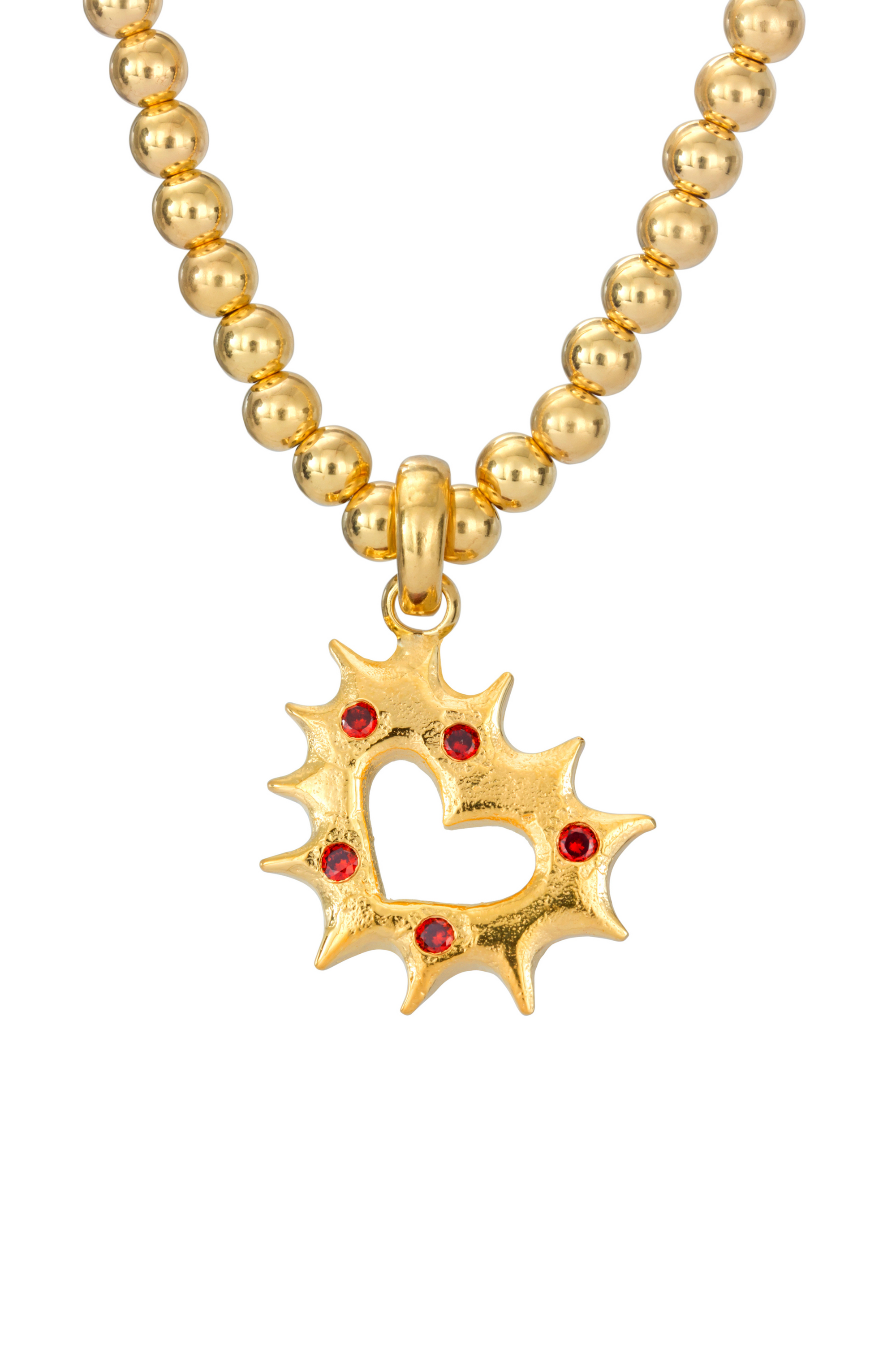 SPIKEY HEART NECKLACE GOLD