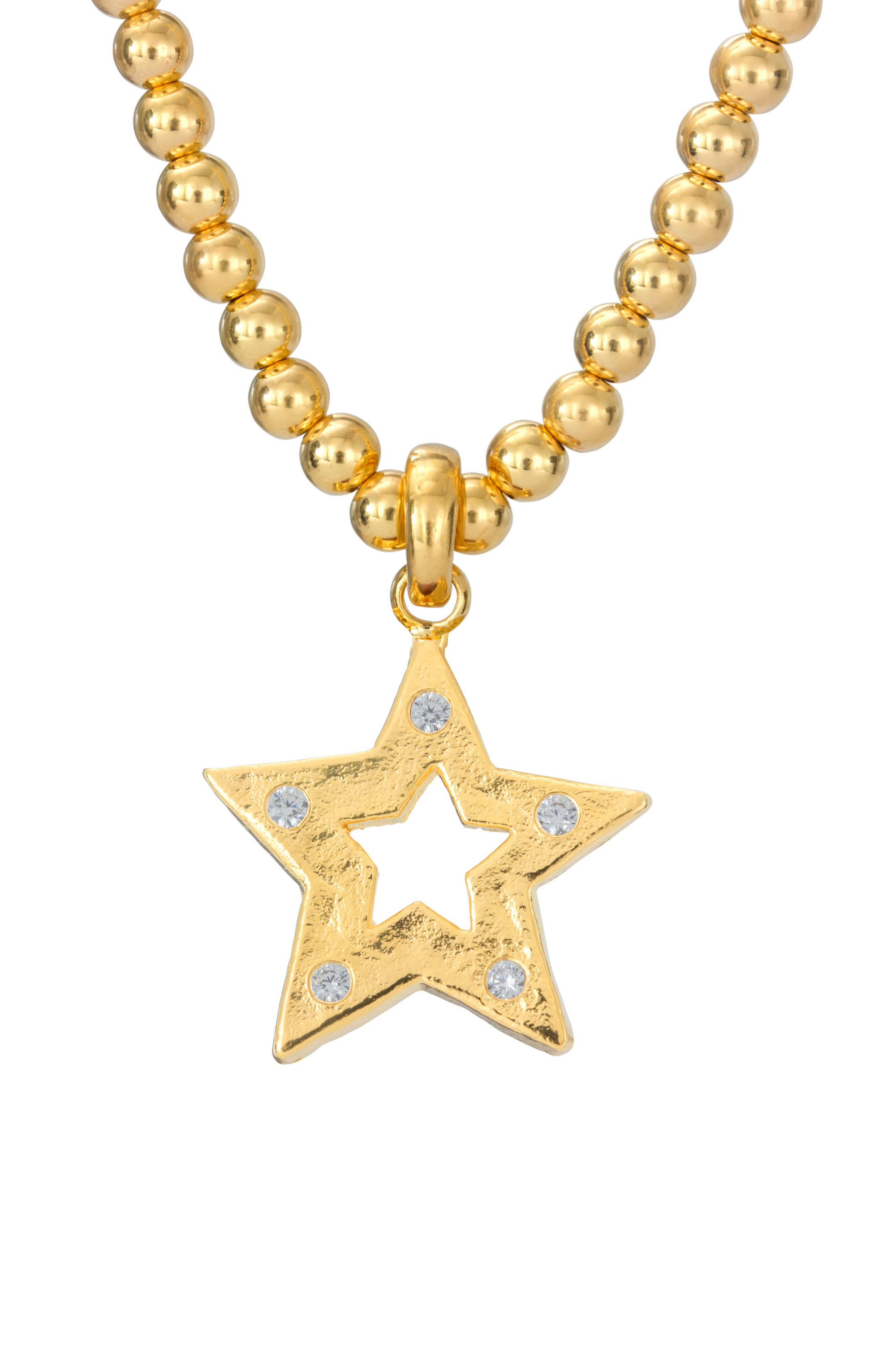 STUDDED STAR NECKLACE GOLD