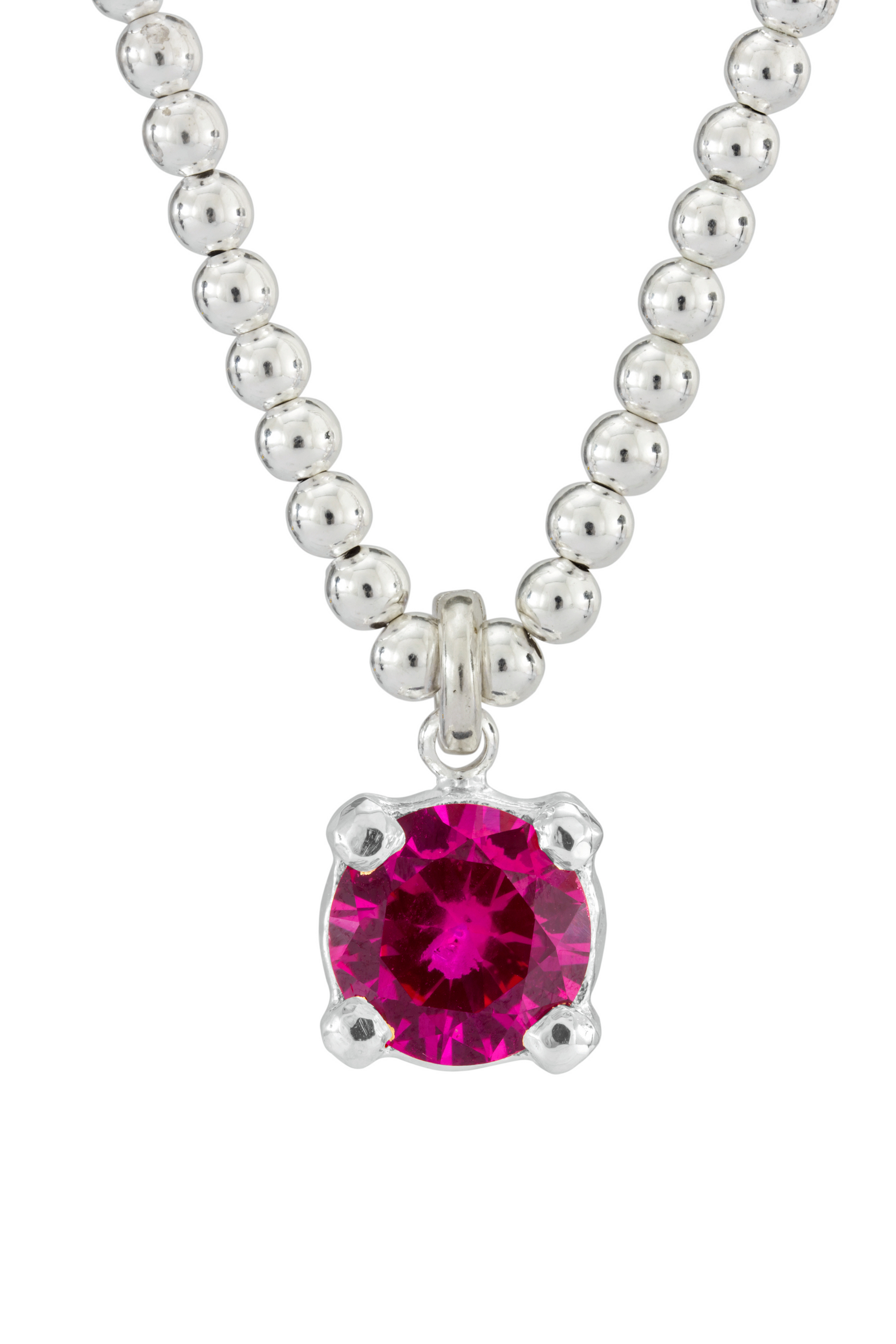 PINK CHARMER NECKLACE SILVER