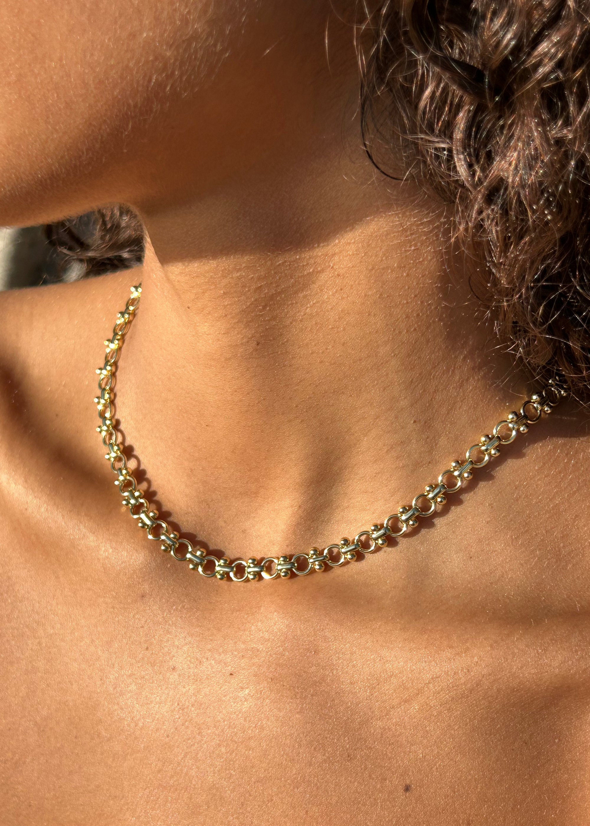 BALL AND CHAIN NECKLACE GOLD