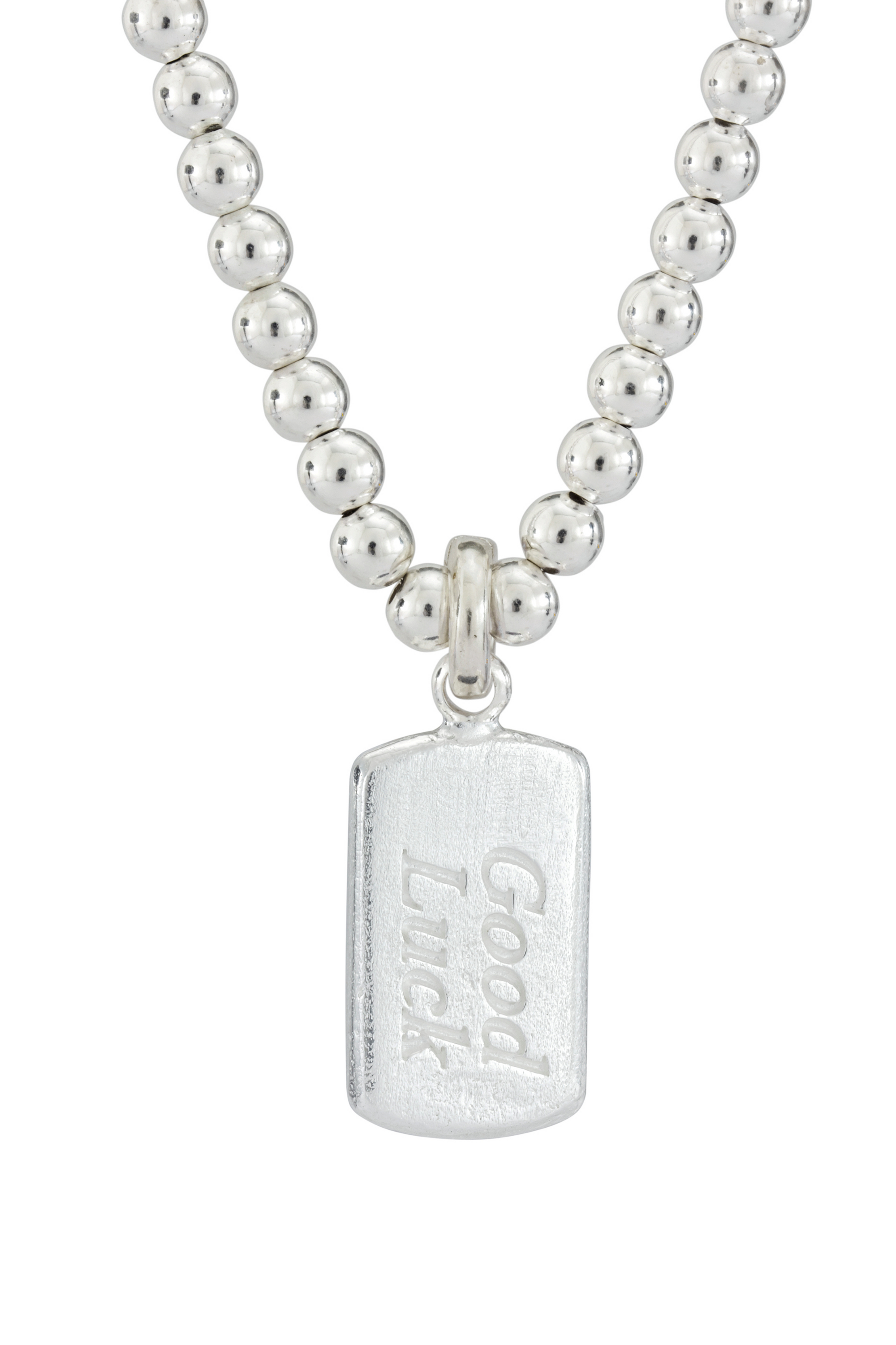 GOODLUCK TAG NECKLACE SILVER