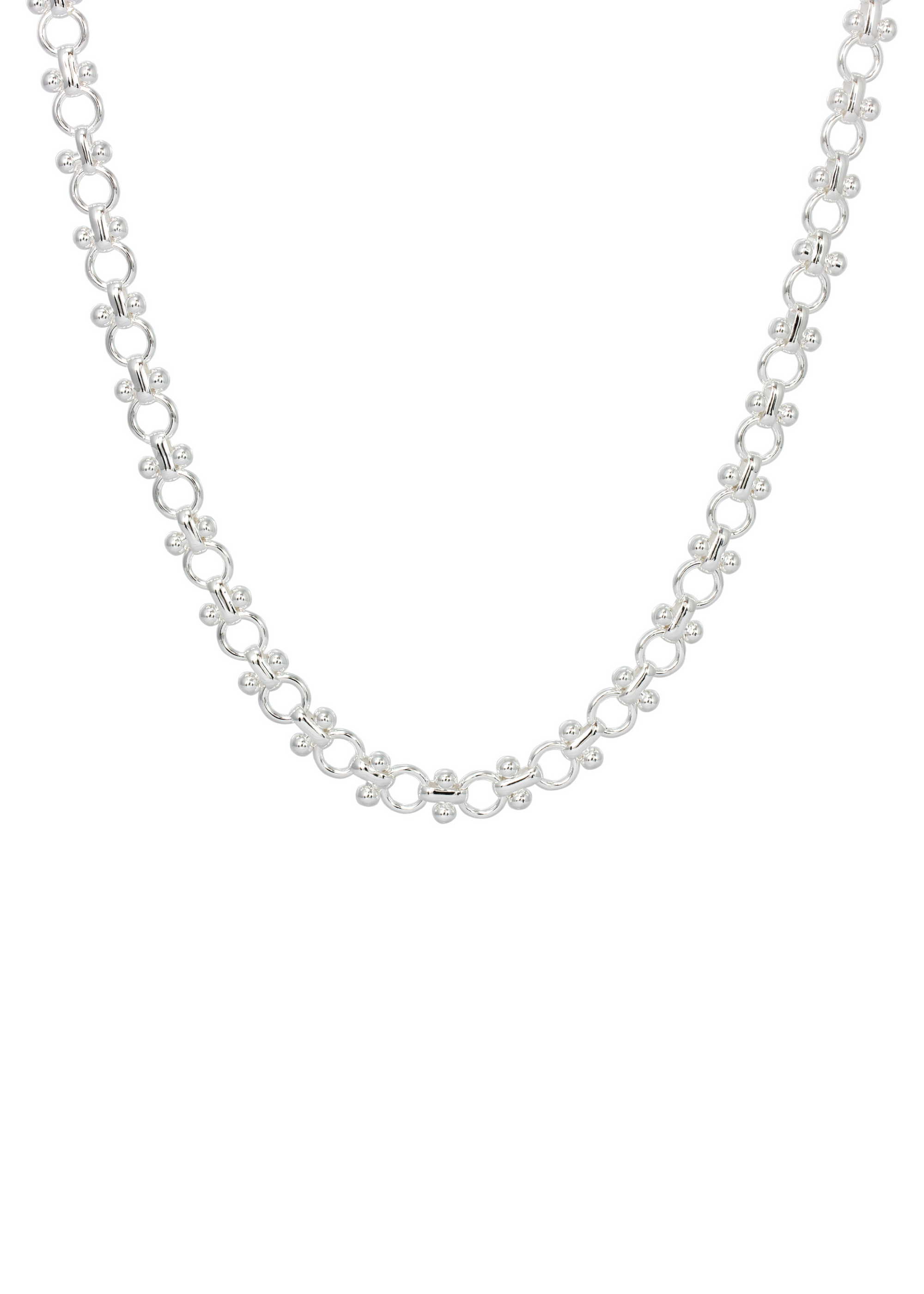 BALL AND CHAIN NECKLACE SILVER