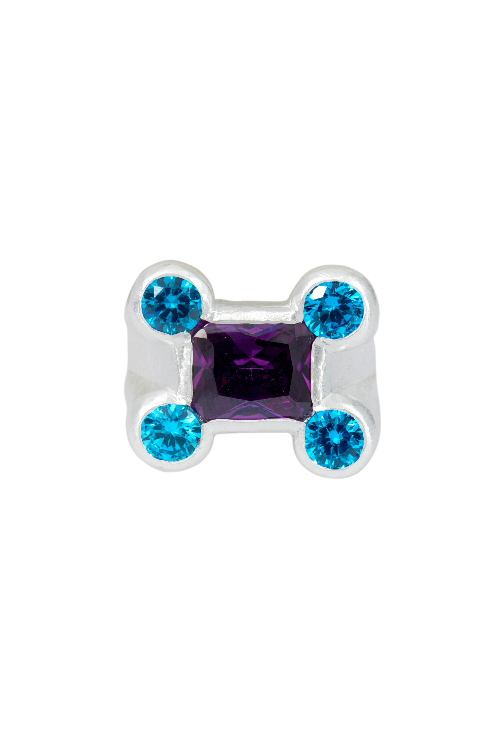 DOUBLE DATE RING PURPLE SILVER