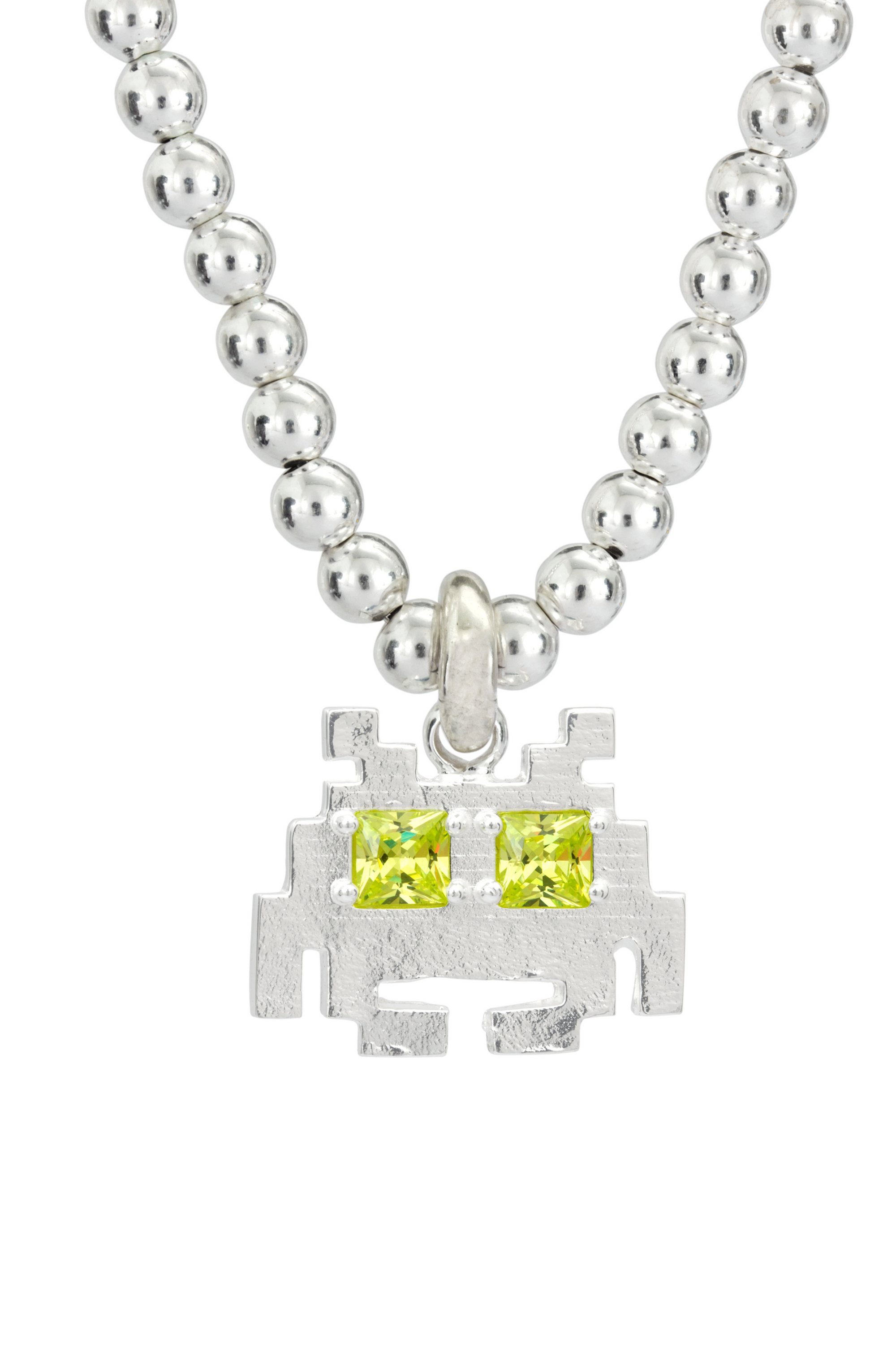 PIXEL ROBOT NECKLACE SILVER