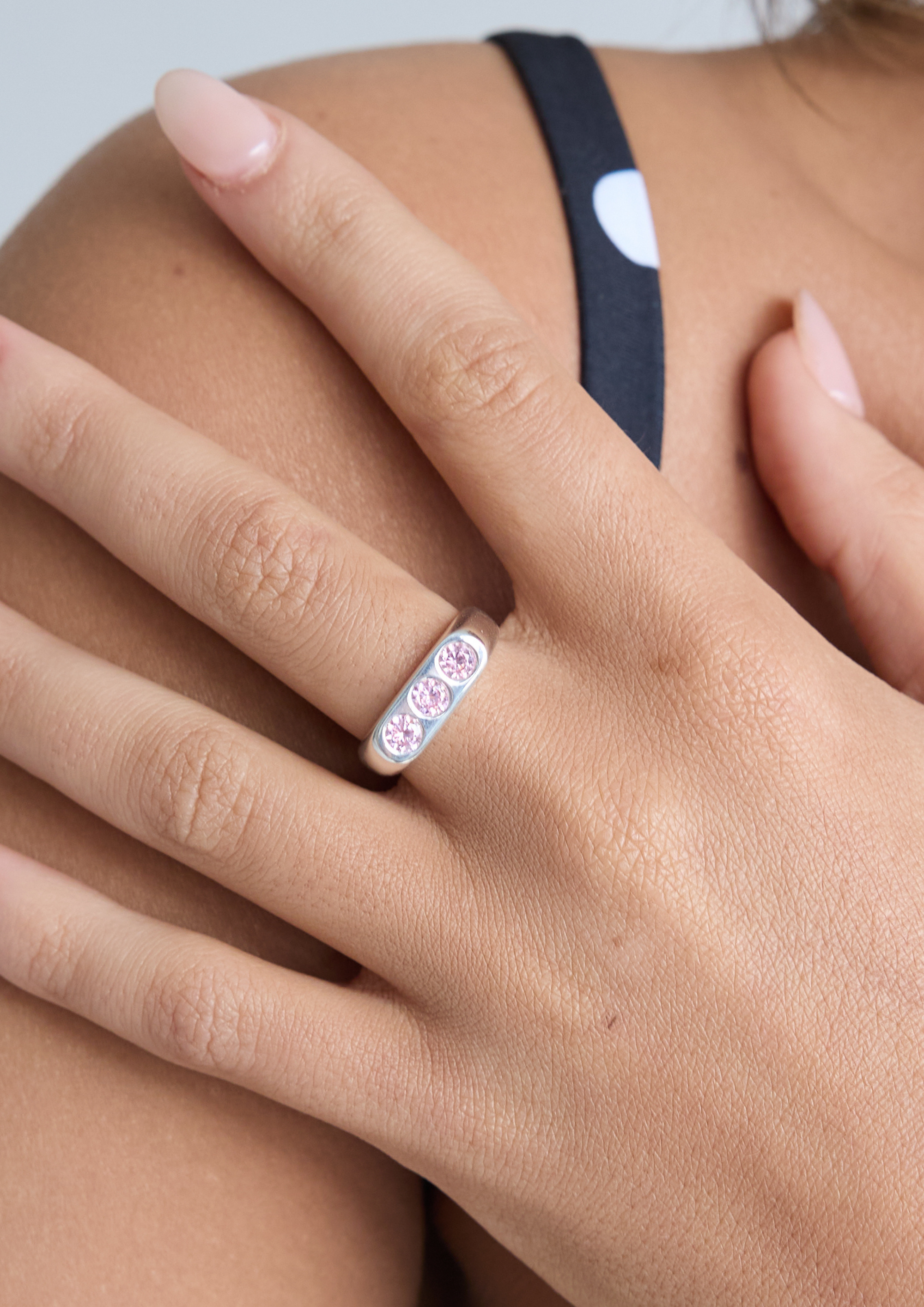 PINK TRINITY RING SILVER