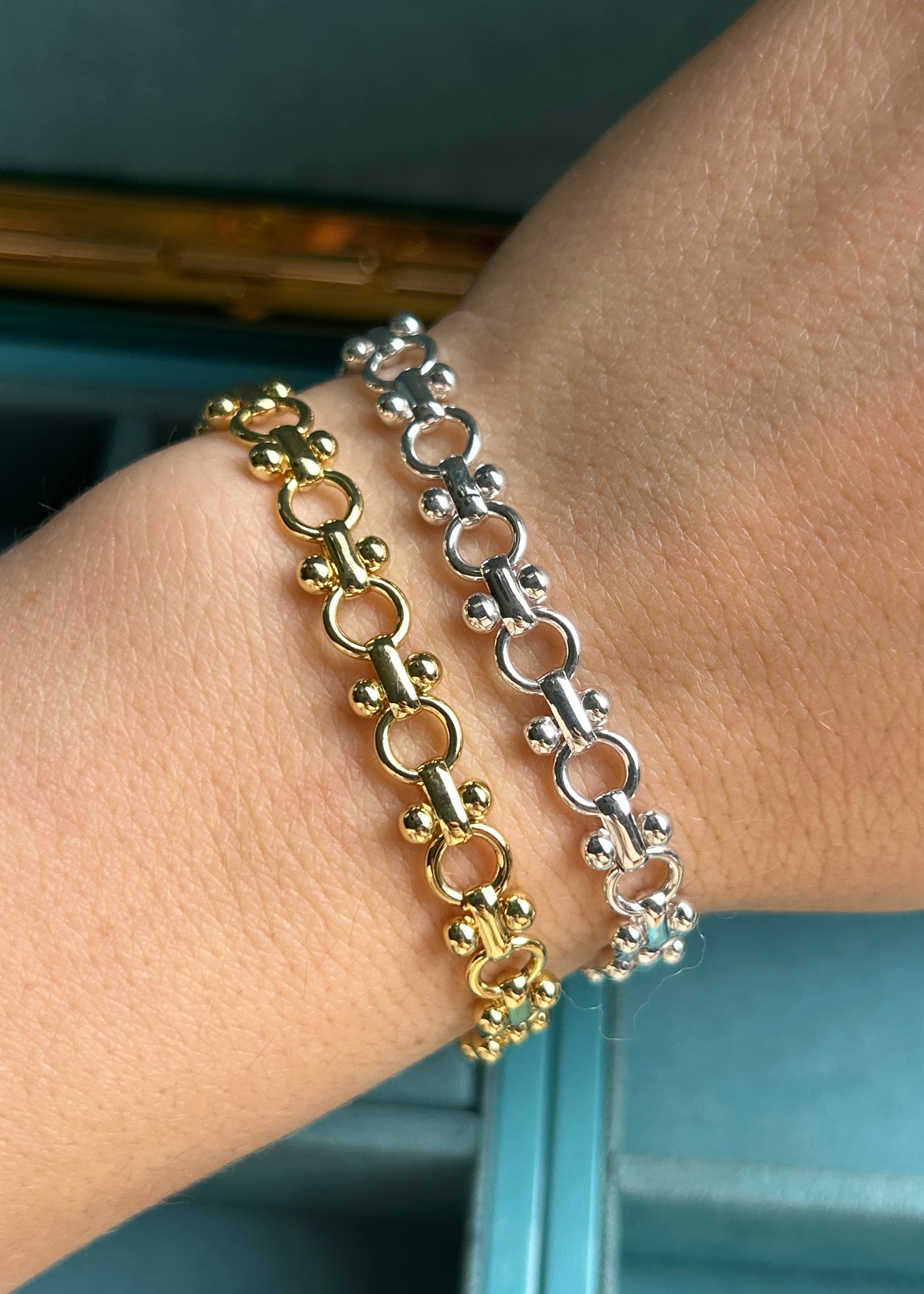 BALL AND CHAIN BRACELET GOLD