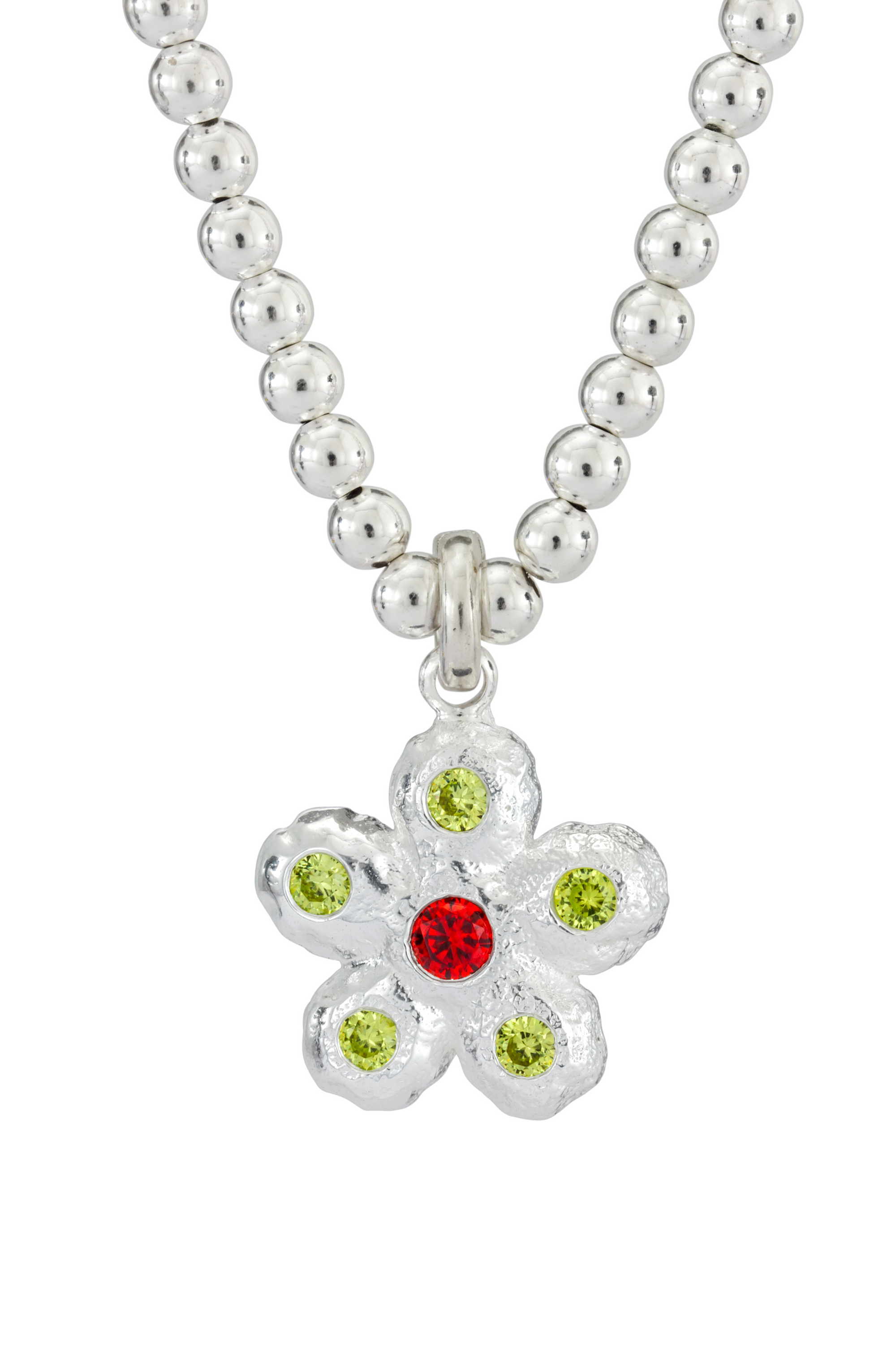 FLOWER NECKLACE SILVER