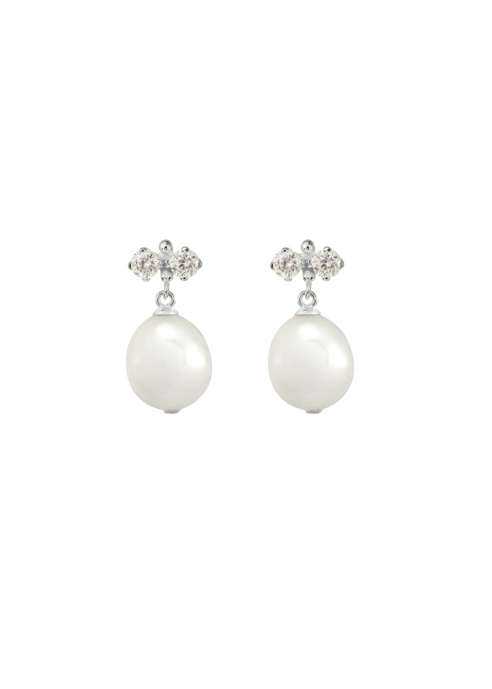 TWIN PEARL EARRINGS SILVER