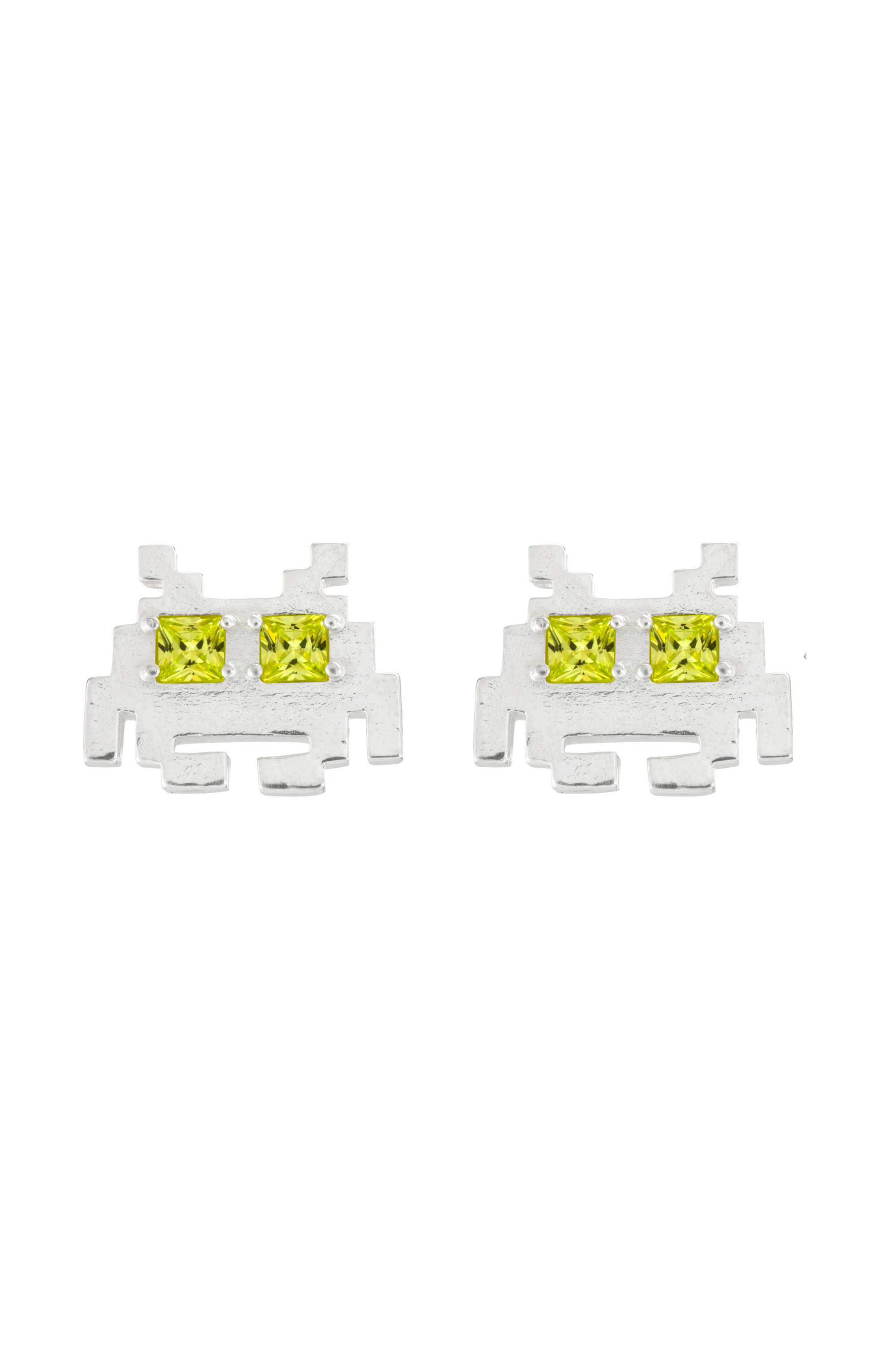 PIXEL ROBOT EARRINGS SILVER