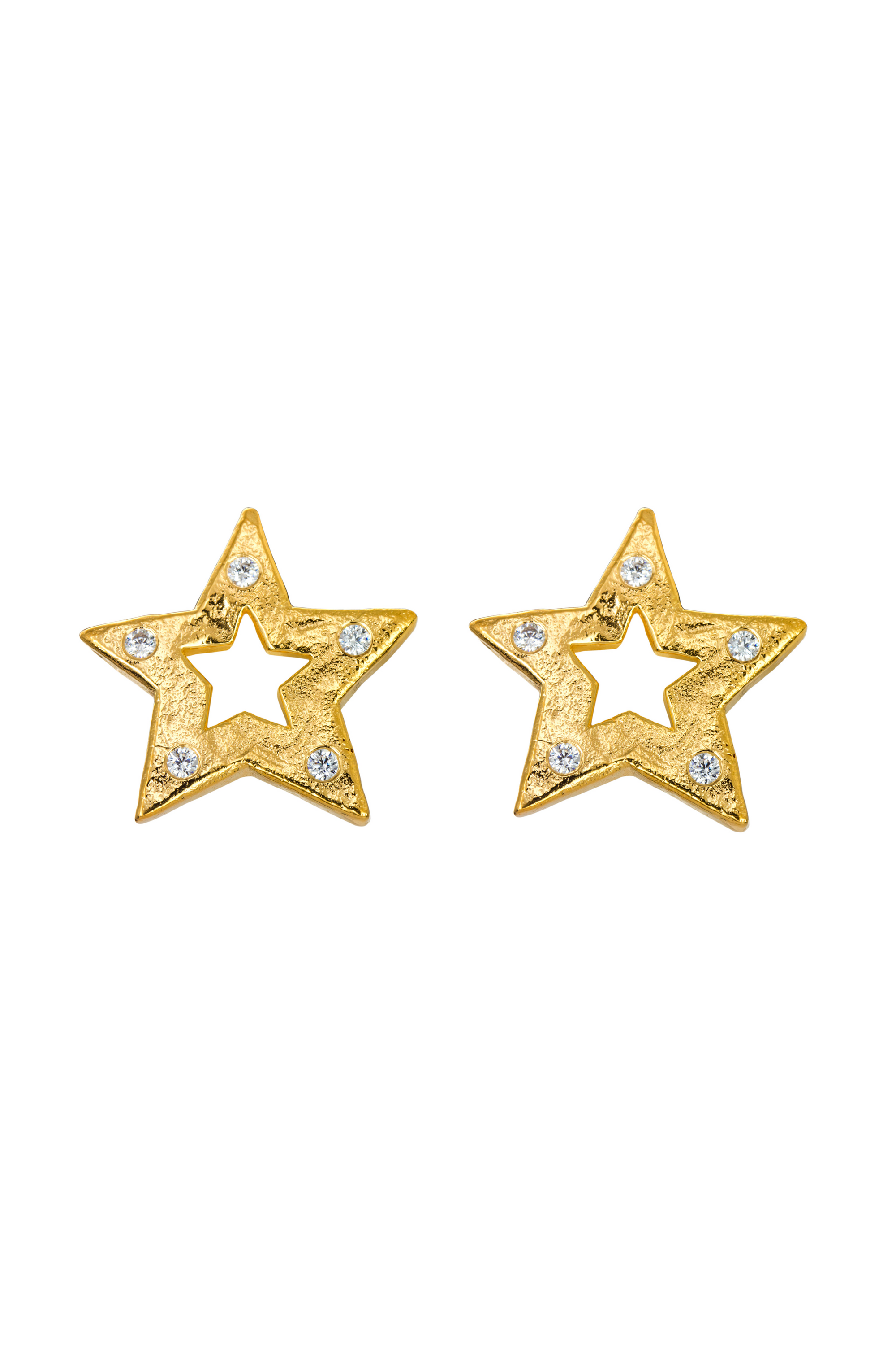 STUDDED STAR EARRINGS GOLD