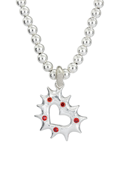 ◆STONEHENgE◆ Luvit Silver Heart Necklace K1806 🔥925 Sterling Silver Heart Necklace White Stone CZ Pendant