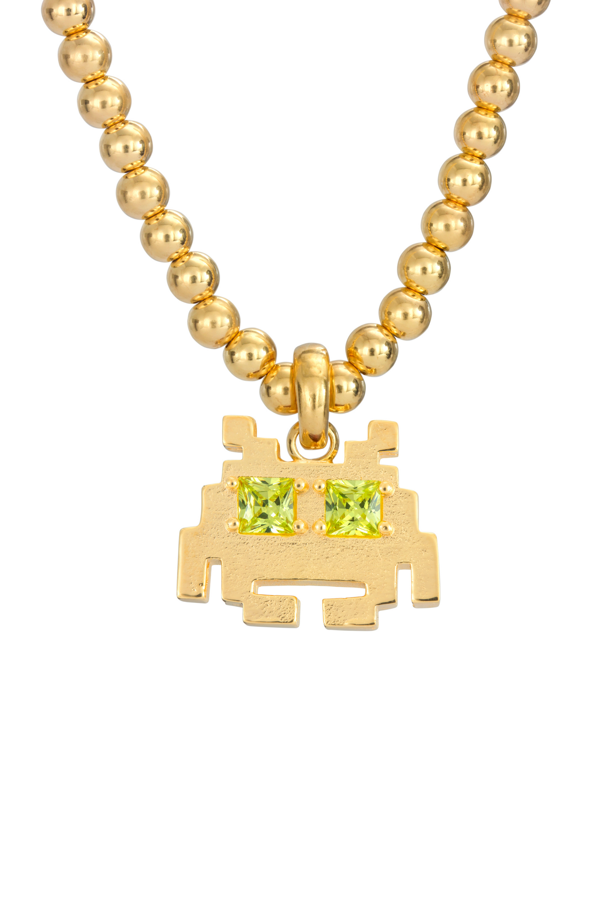 PIXEL ROBOT NECKLACE GOLD