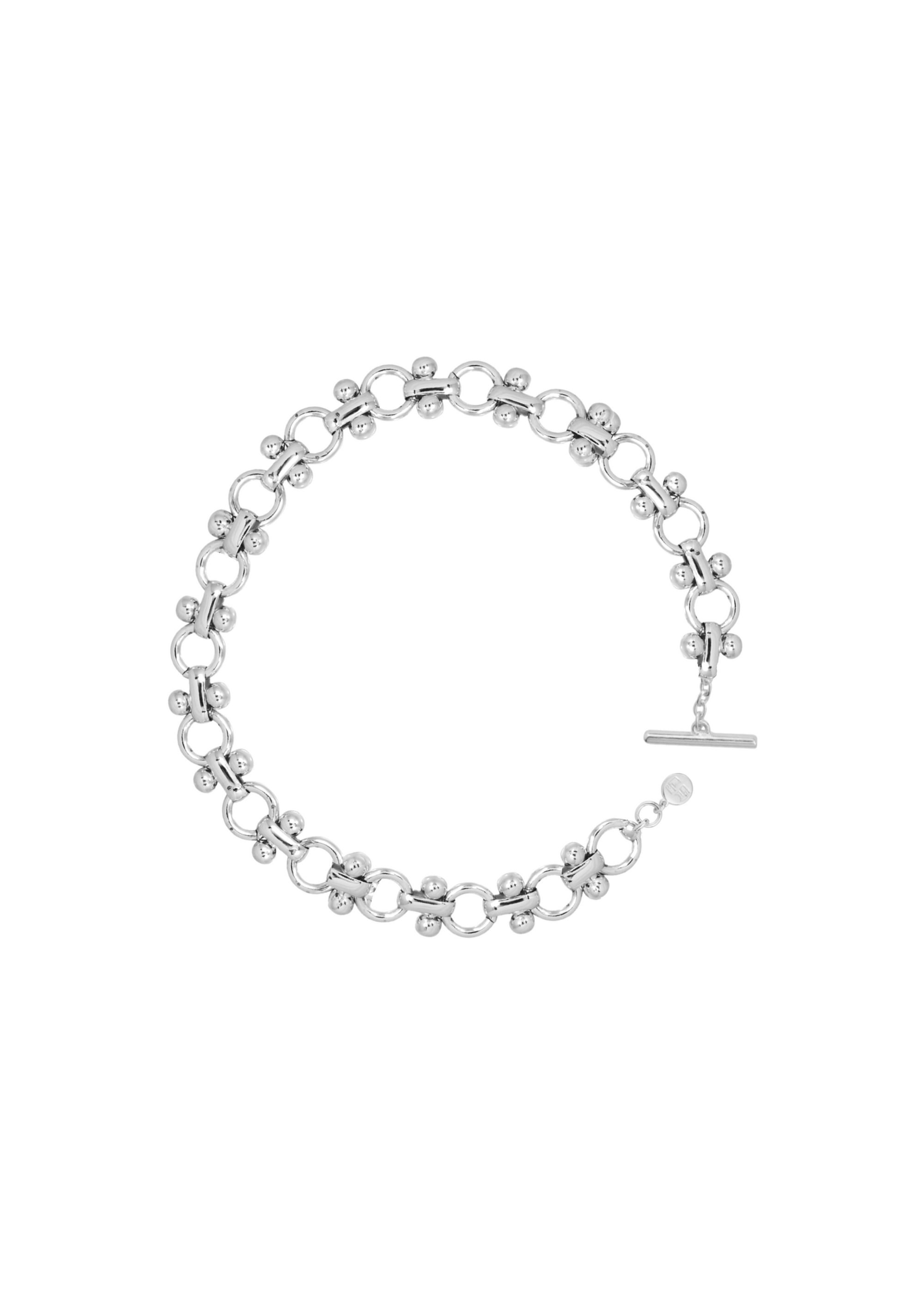 BALL AND CHAIN BRACELET SILVER