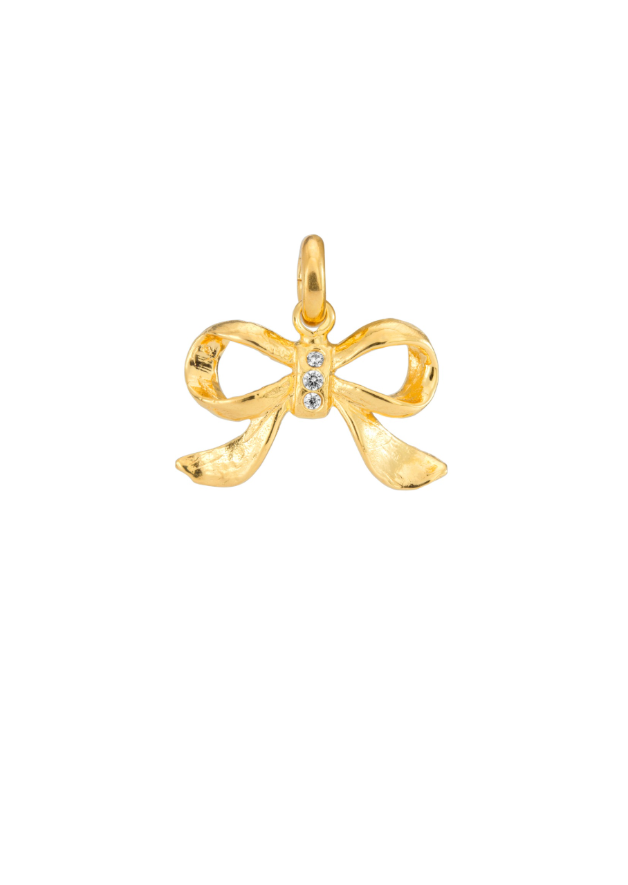 BEJEWELLED BOW PEEP PENDANT GOLD