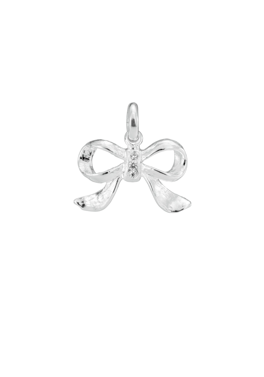 BEJEWELLED BOW PEEP PENDANT SILVER