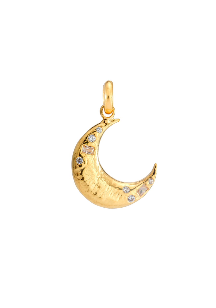 CRESCENT MOON PENDANT GOLD
