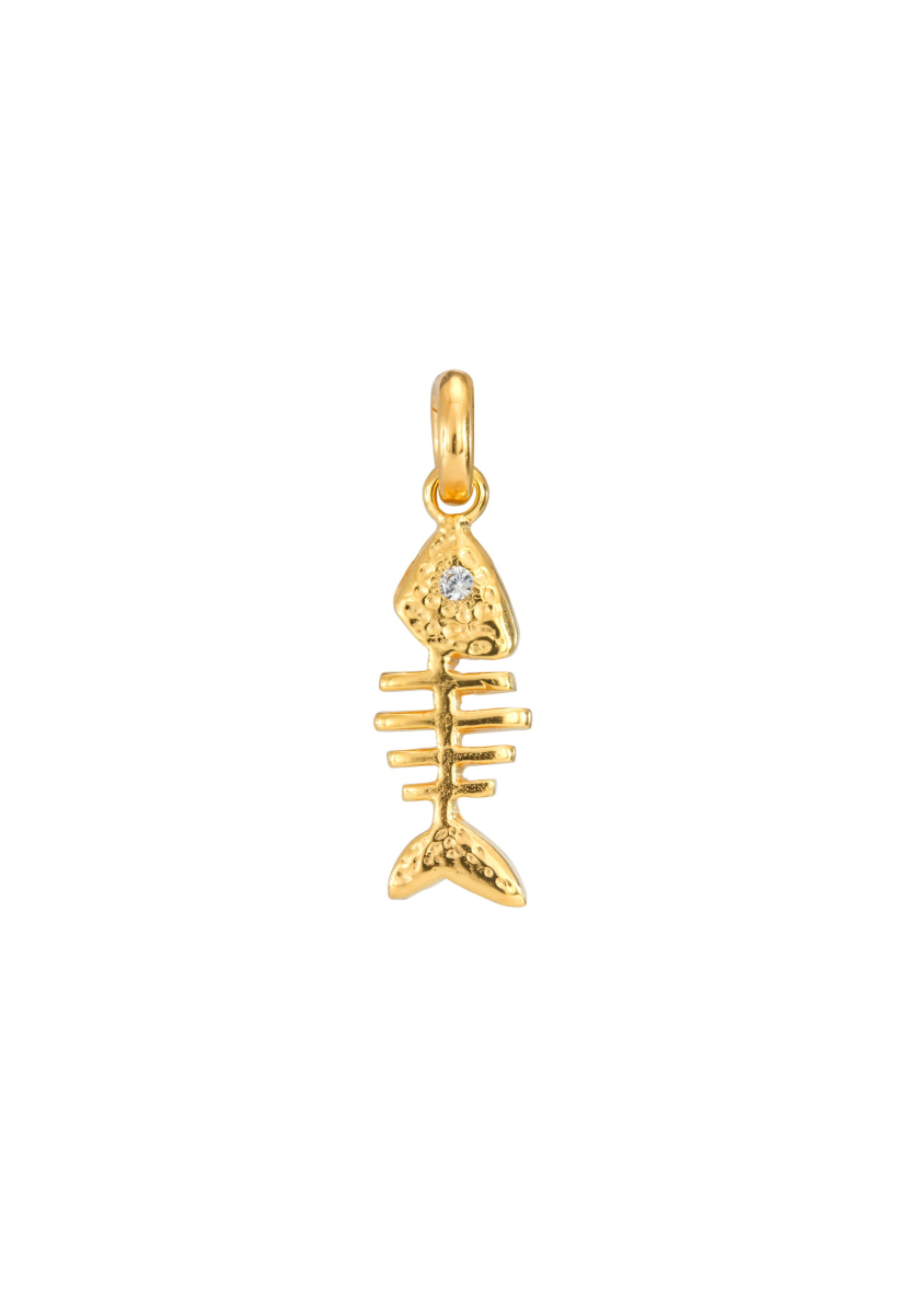 FISH BONE PENDANT GOLD