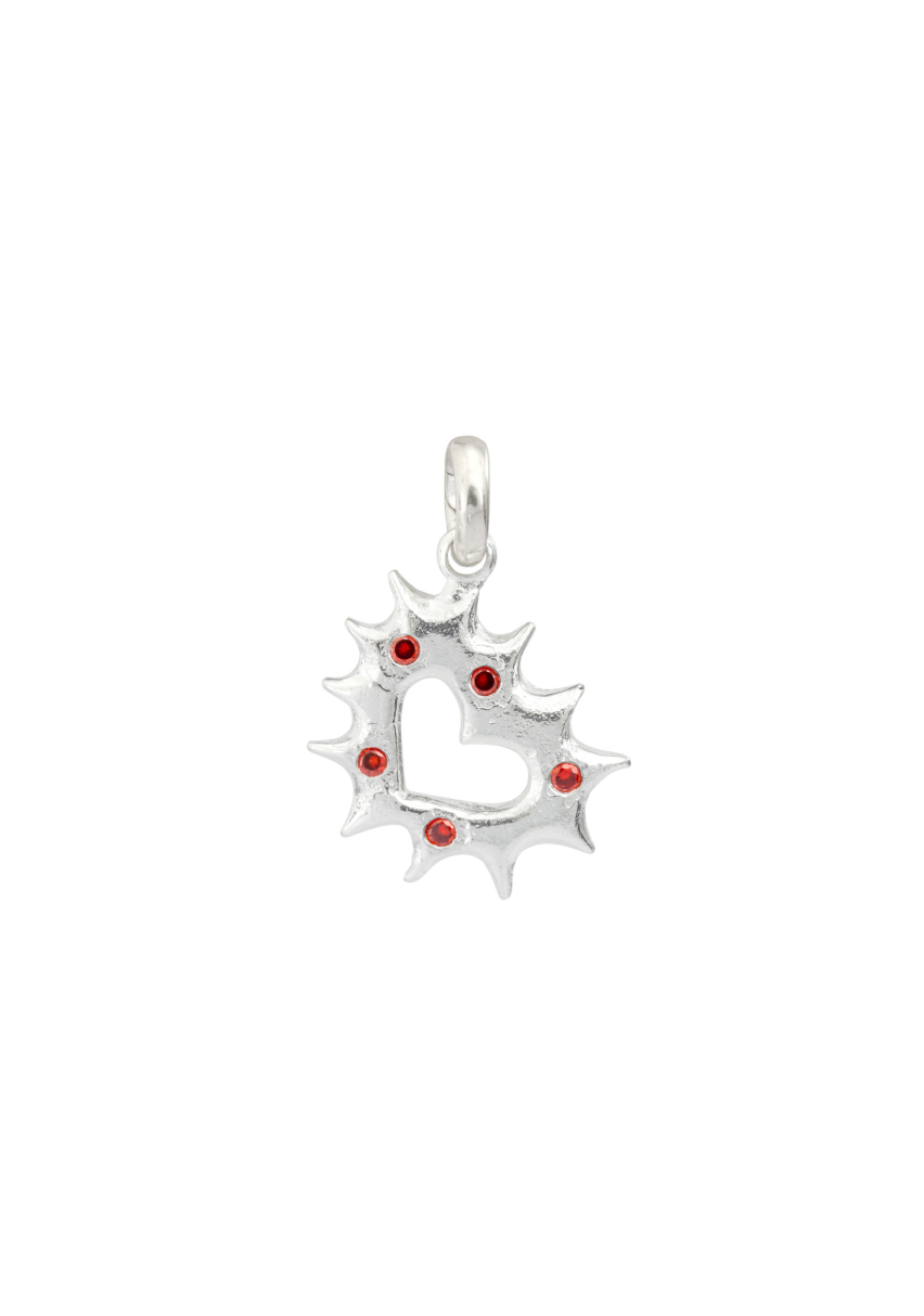 SPIKEY HEART PENDANT SILVER