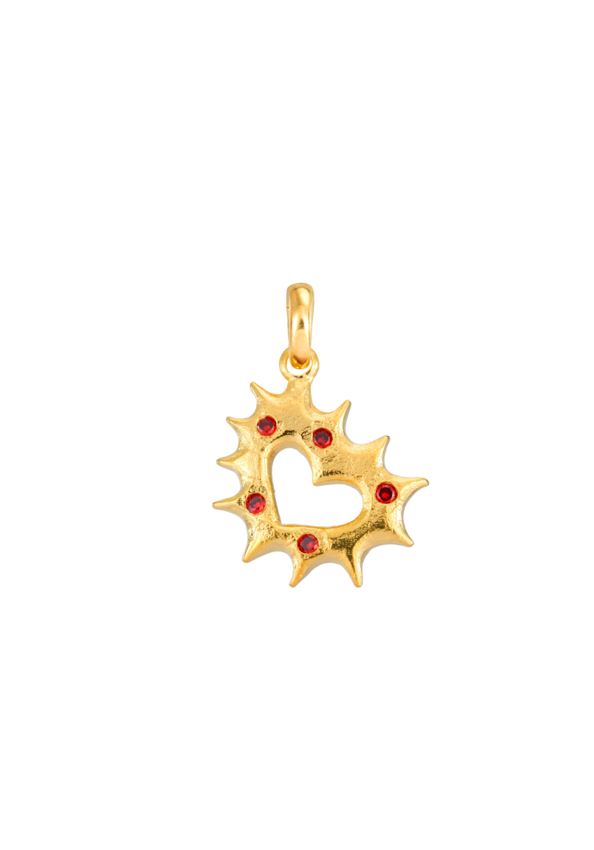 SPIKEY HEART PENDANT GOLD