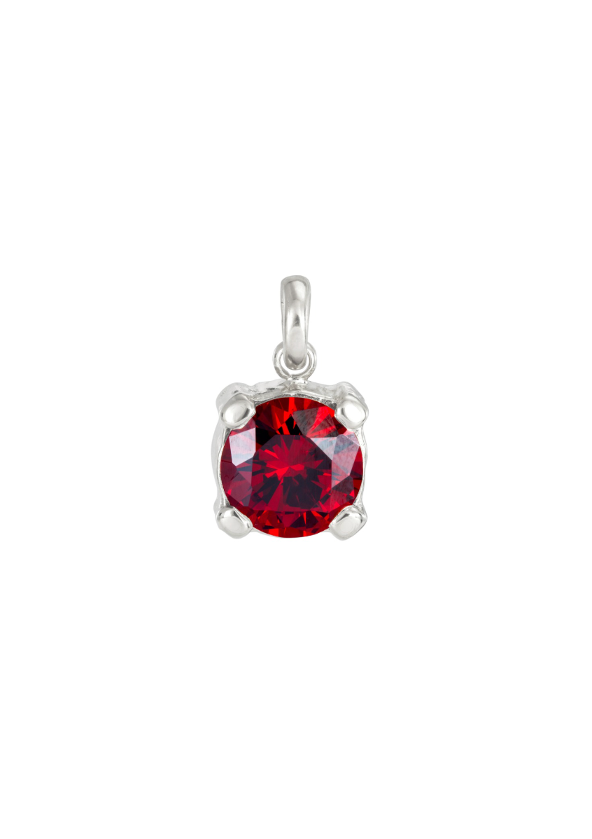RED CHARMER PENDANT SILVER