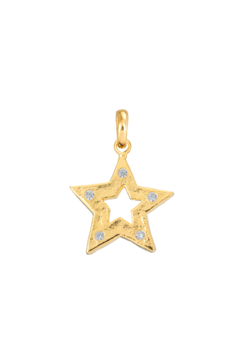 STUDDED STAR PENDANT GOLD