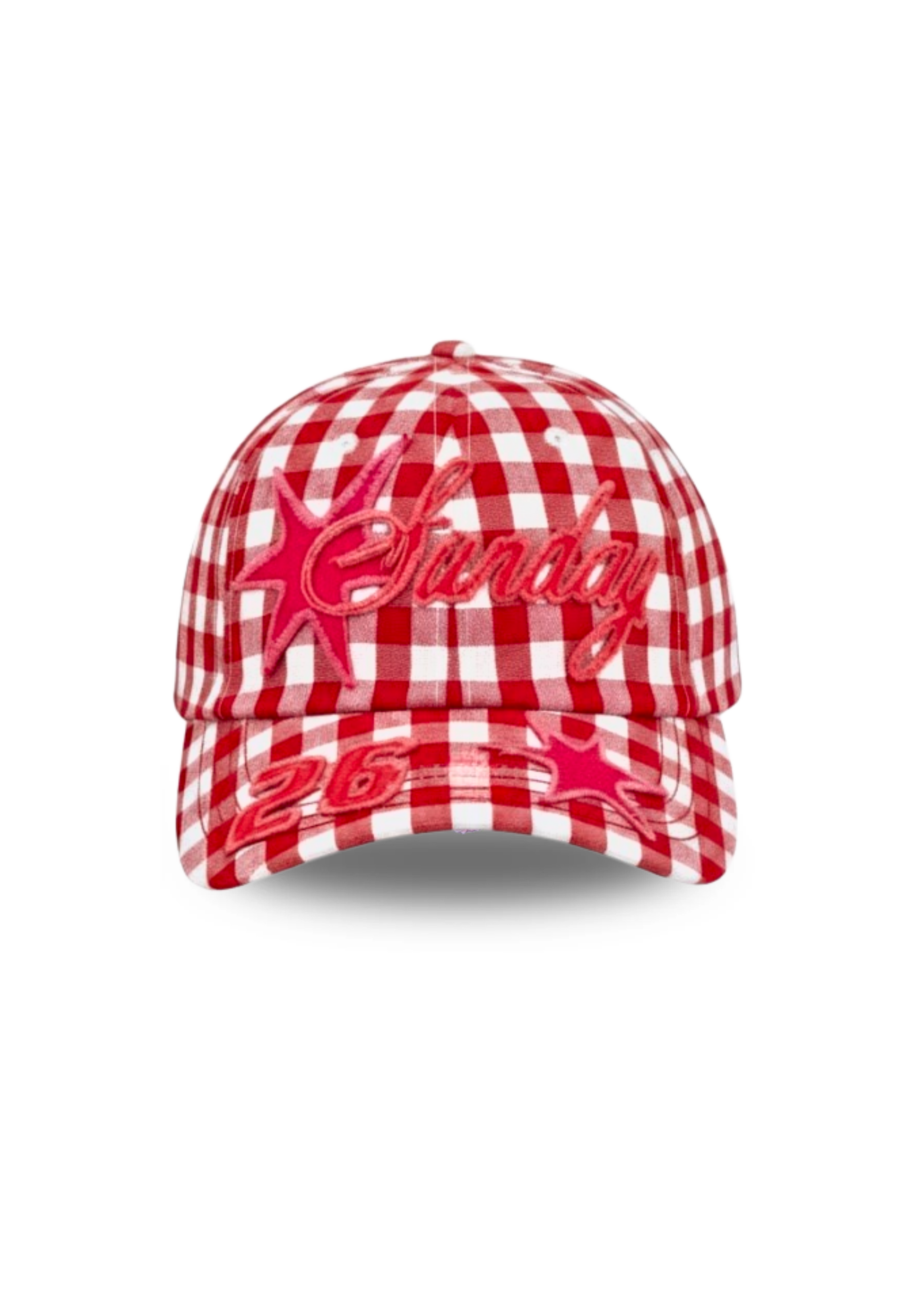 SUNDAY HAT RED GINGHAM