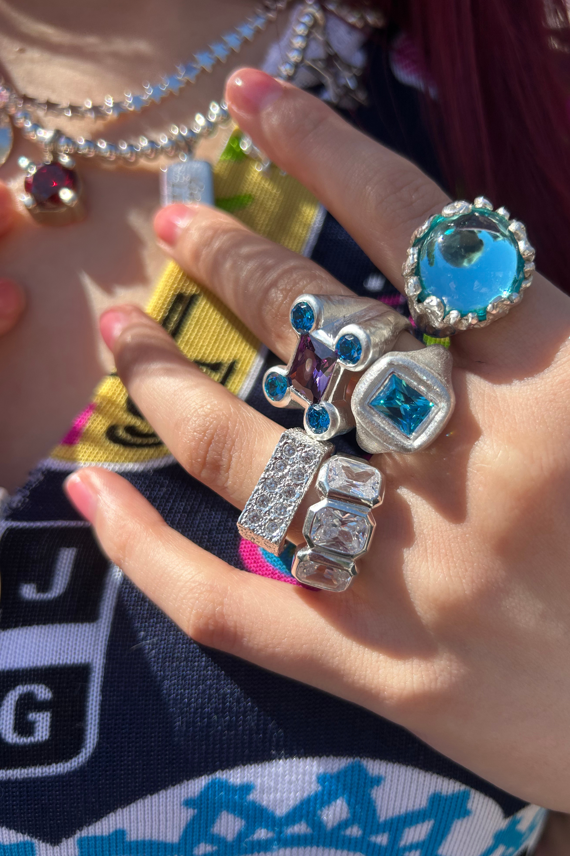 MOSHI MOSHI BLUE RING SILVER